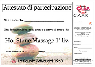 attestato corso hot stone massage di cristian sinisi